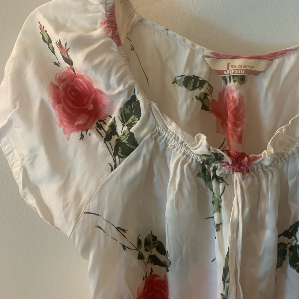 Jiexiu 100% Silk Floral Tunic Dress - Picture 4 of 12
